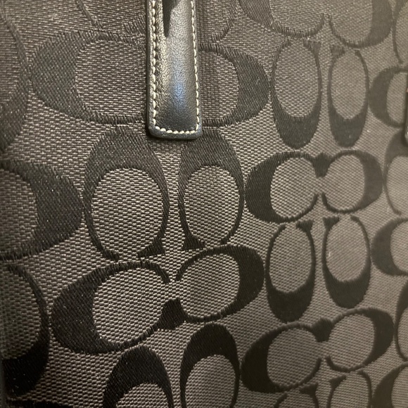 Vintage Black Coach Signature Collection Black Monogramme Lunch Tote - Picture 4 of 7